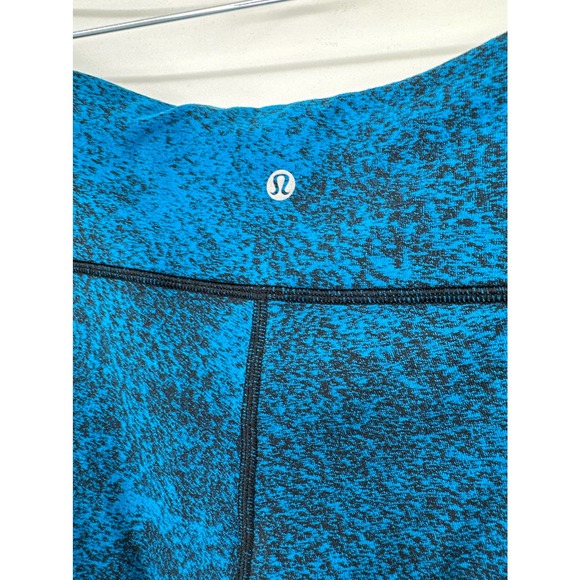 Lululemon Wunder Under Legging Luon Spray Jacquard Shocking Blue Black Size 8 - Picture 8 of 9